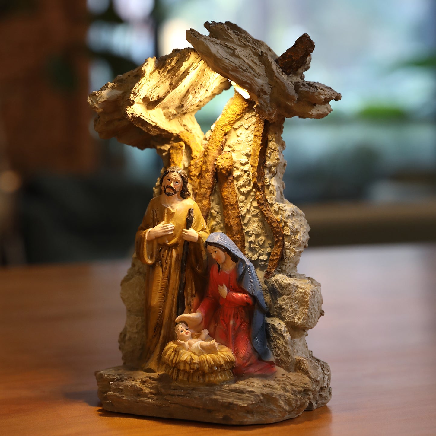 ZAYTON Nativity Scene Home Decor Christ Jesus Mary Joseph Catholic Figurine Xmas Ornament Holy Family Statue Christmas Gift