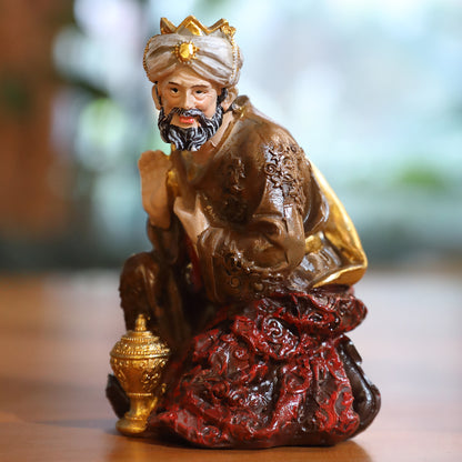 11 Piece Nativity Set, Hand-Painted Resin Christmas Figurines - Indoor Nativity Scene with Holy Family, Three Kings, Angel & Animals