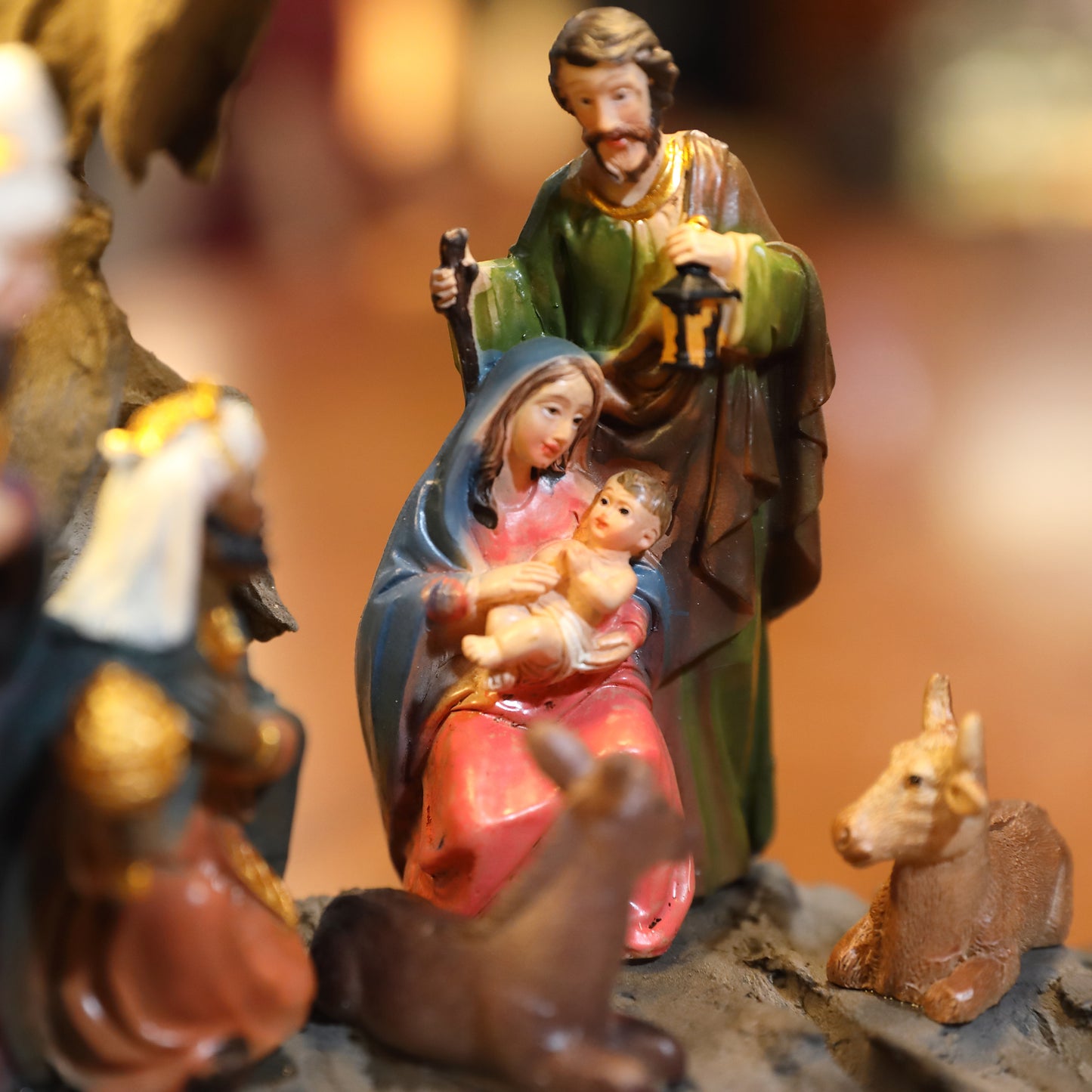 Zayton Nativity Scene Set Holy Family Figurine Home Decor Christ Jesus Statues Mary Joseph Miniature sculpture Christmas gift