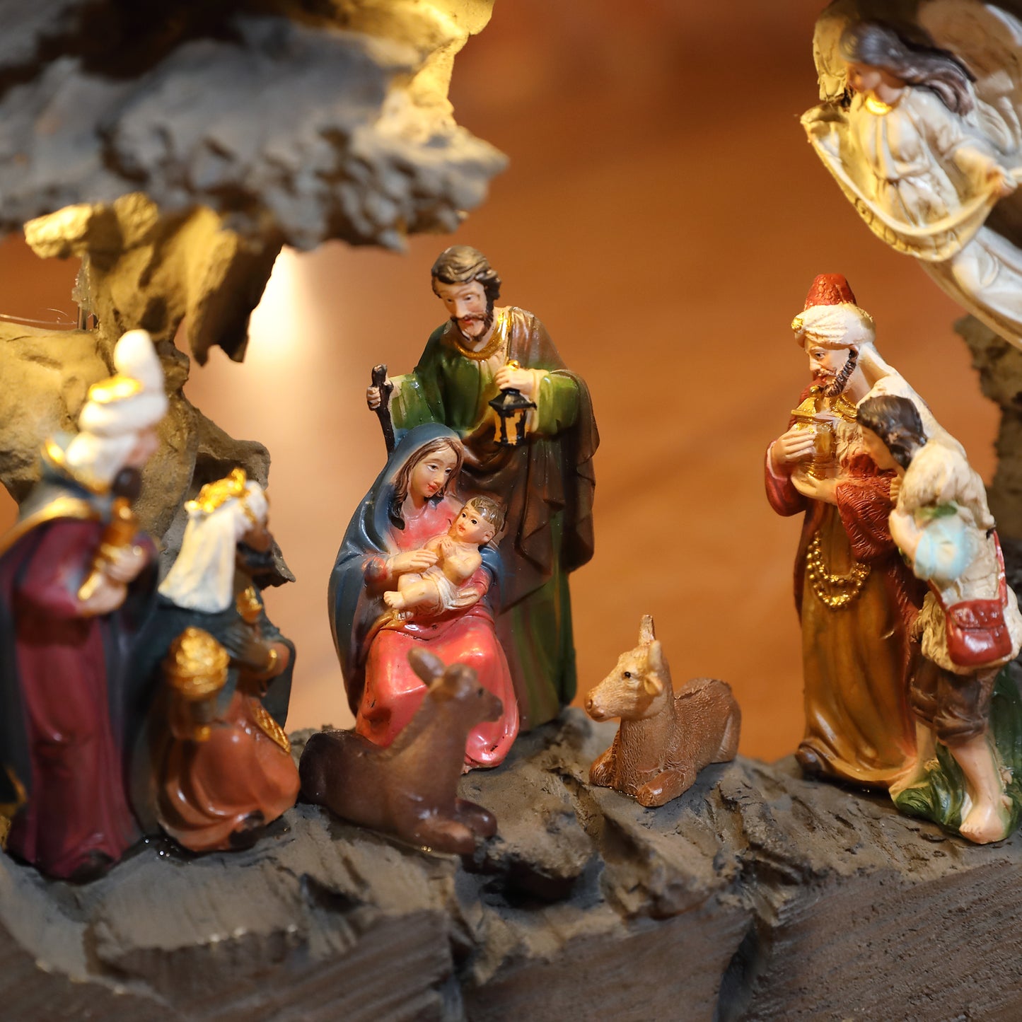 Zayton Nativity Scene Set Holy Family Figurine Home Decor Christ Jesus Statues Mary Joseph Miniature sculpture Christmas gift