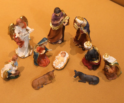 Zayton Statue Nativity Scene Set Christmas Crib Figurines Baby Jesus Manger Miniatures Ornament Church Catholic Gift Home Decor